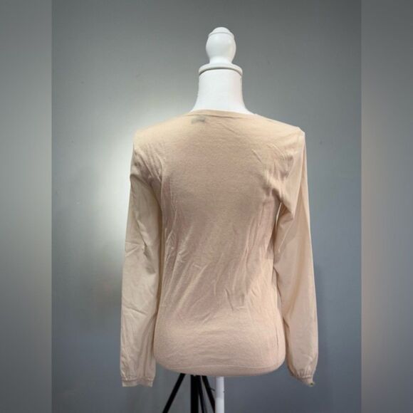 CLEARANCE! Cream Ann Taylor Mixed Media Sweater Size S EUC - Picture 2 of 5